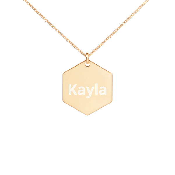 Personalized Silver Hexagon Necklace